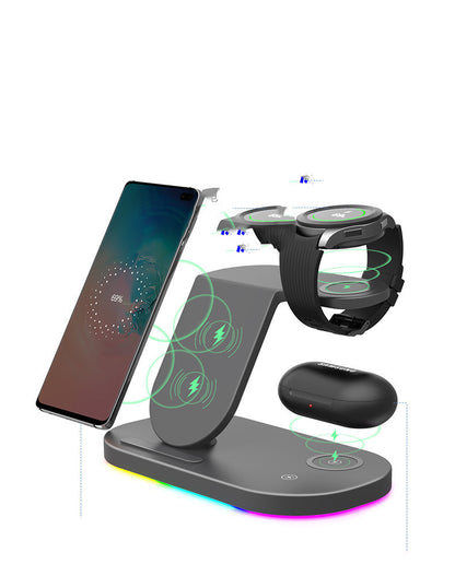 3-in-1 Wireless Charging Station for Phone, Watch & Earbuds