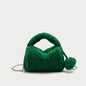 Plush Faux Fur Messenger Bag - Chain Shoulder Bag
