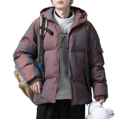 Reflective Hooded Cardigan - Loose Fit Zipper Jacket