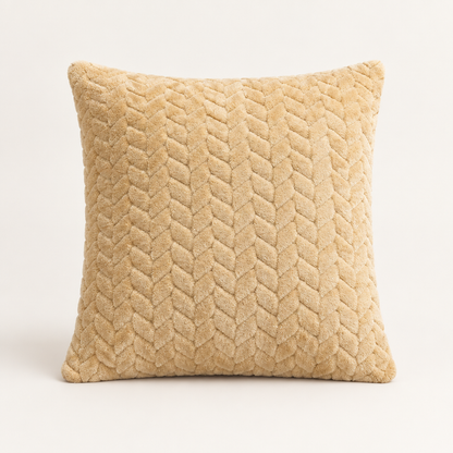 Plush Sofa Cushion Cover in Khaki