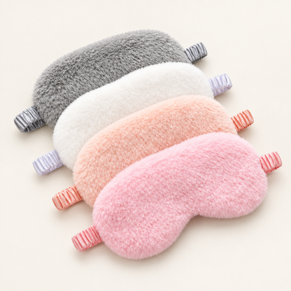 Plush sleep eye mask studio shot