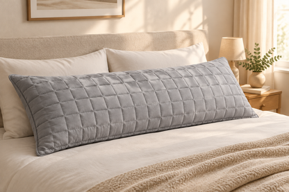 Quilted Long Double Pillowcase in Gentleman Gray