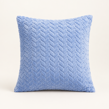Plush Sofa Cushion Cover in Sky Blue