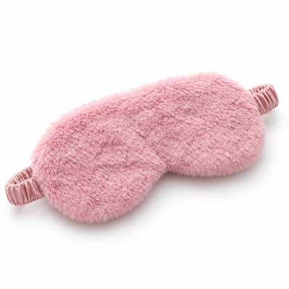 Single lotus rose plush sleep eye mask on white