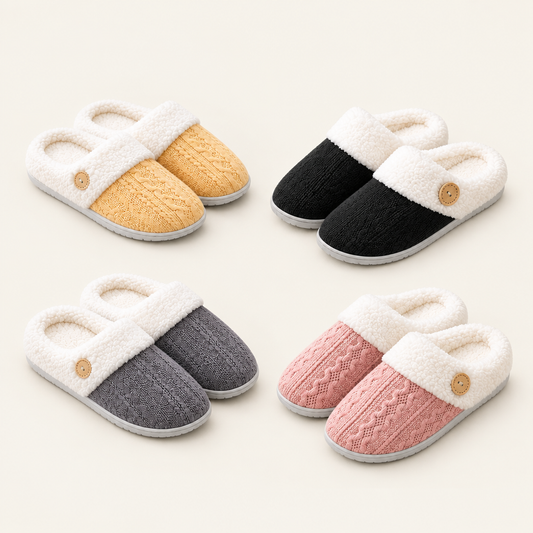 Soft-lined slippers studio shot
