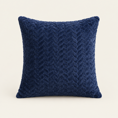 Plush sofa cushion cover studio shot
