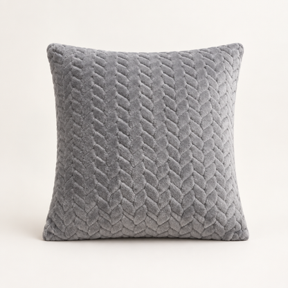 Plush Sofa Cushion Cover in Grey