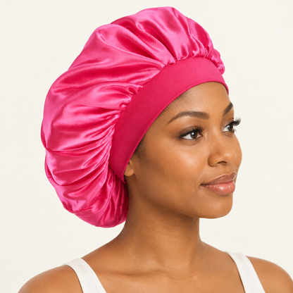 Rose short bonnet worn by a person