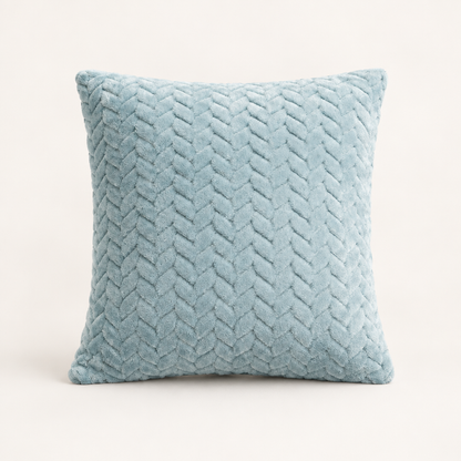 Plush Sofa Cushion Cover in Lake Blue